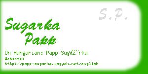 sugarka papp business card